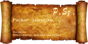 Pecker Szendike névjegykártya
